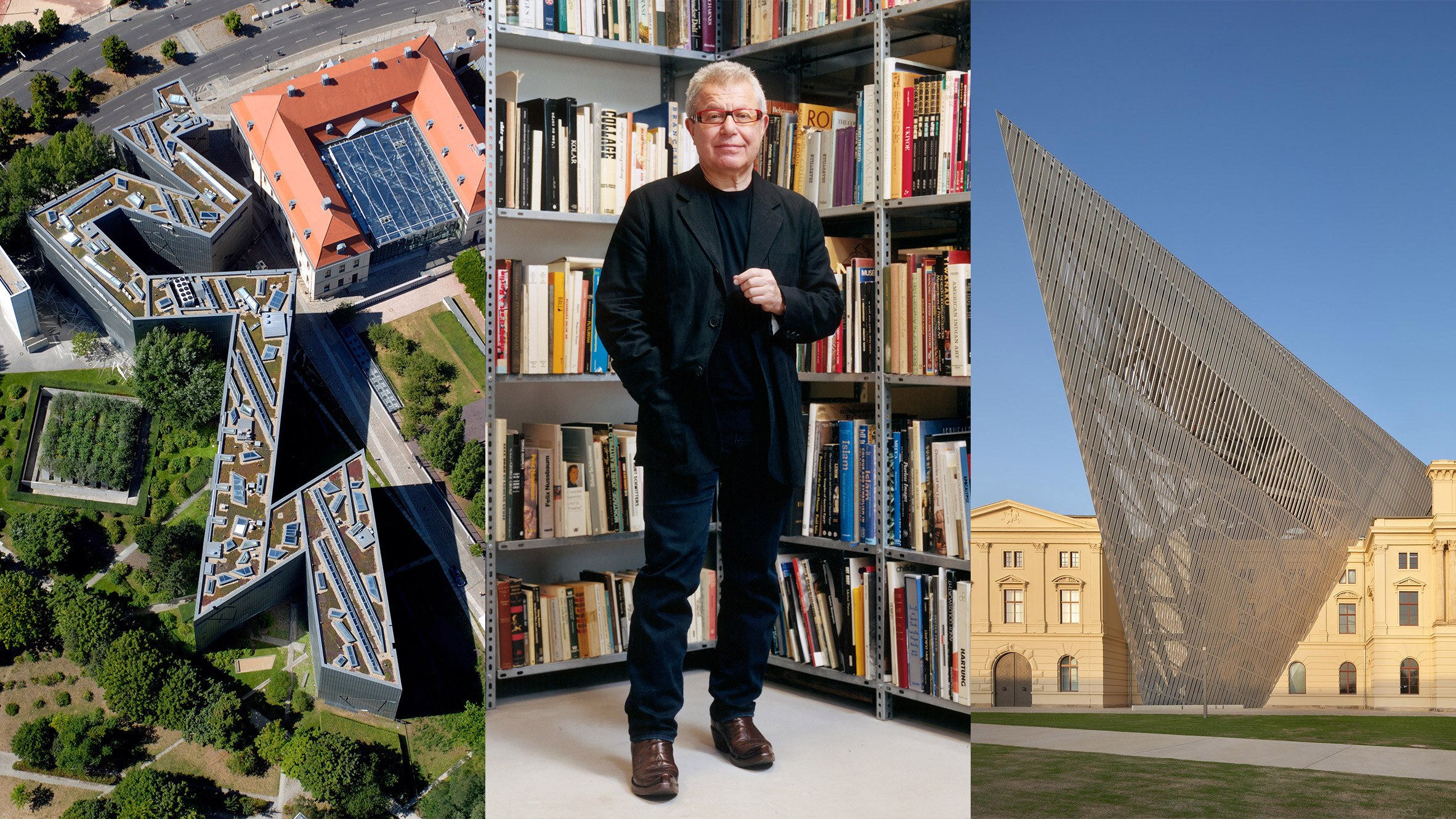 Daniel Libeskind portrait and buildings