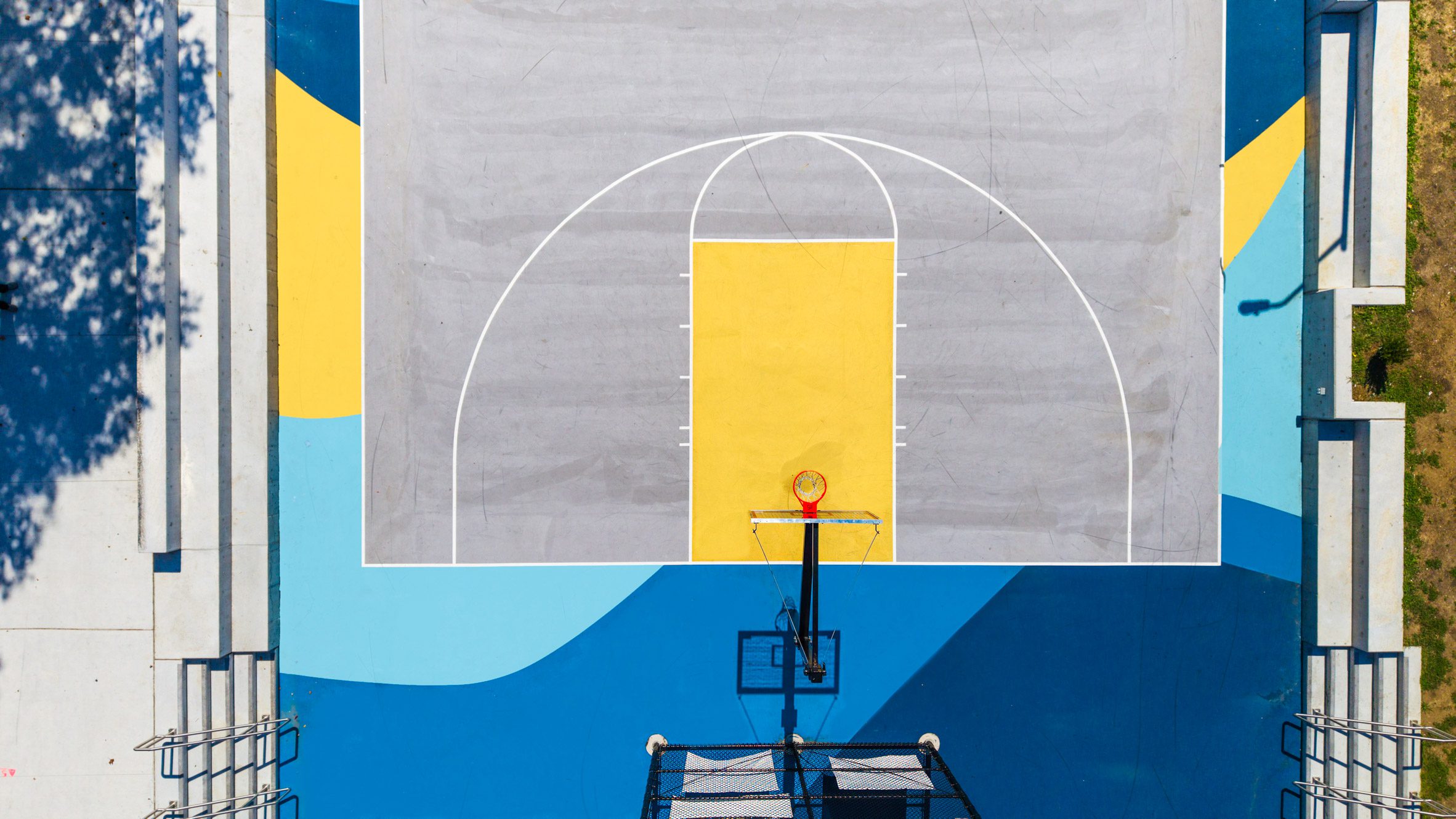 Storm drain basketball court