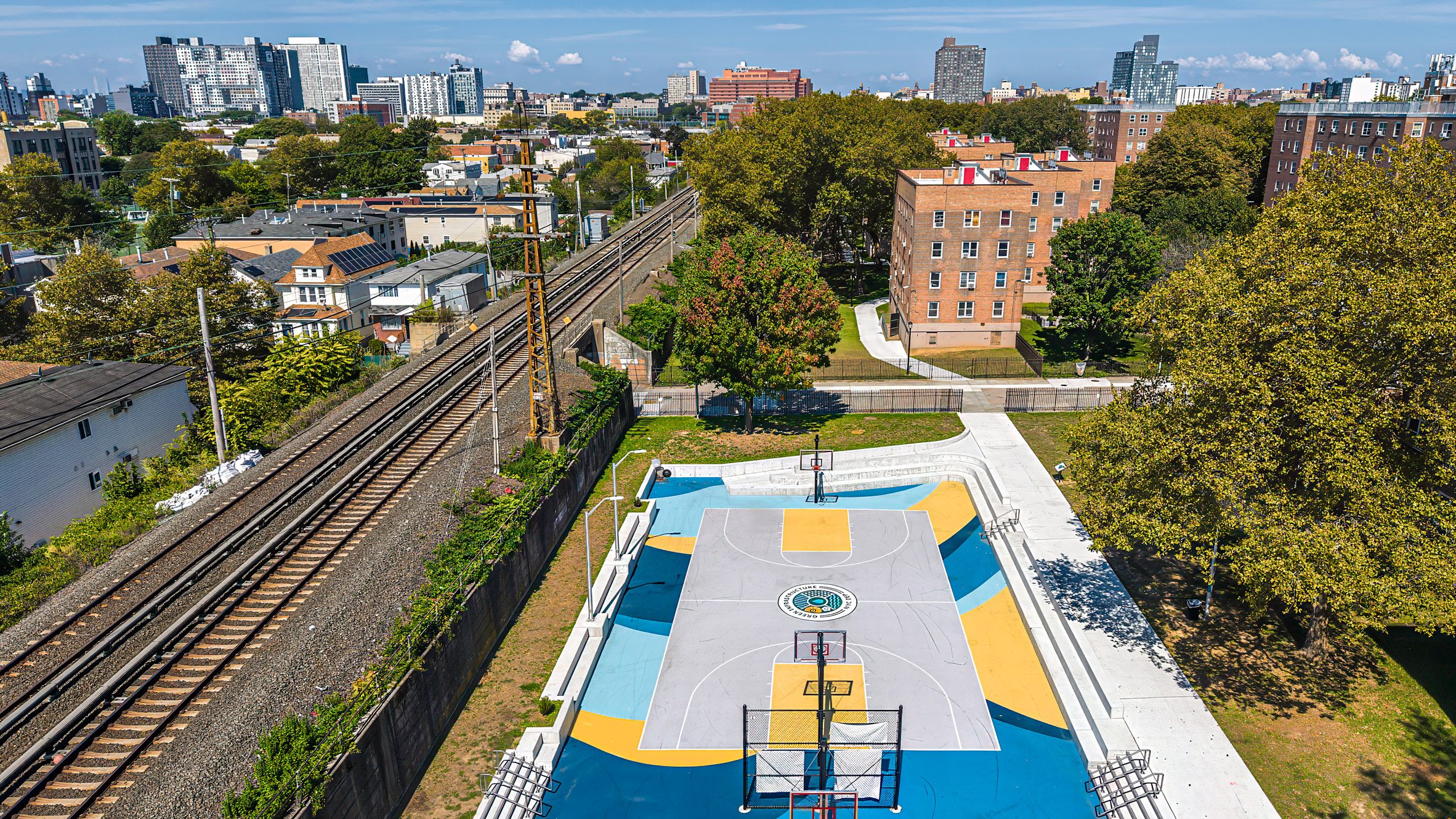 Storm drain basketball courts