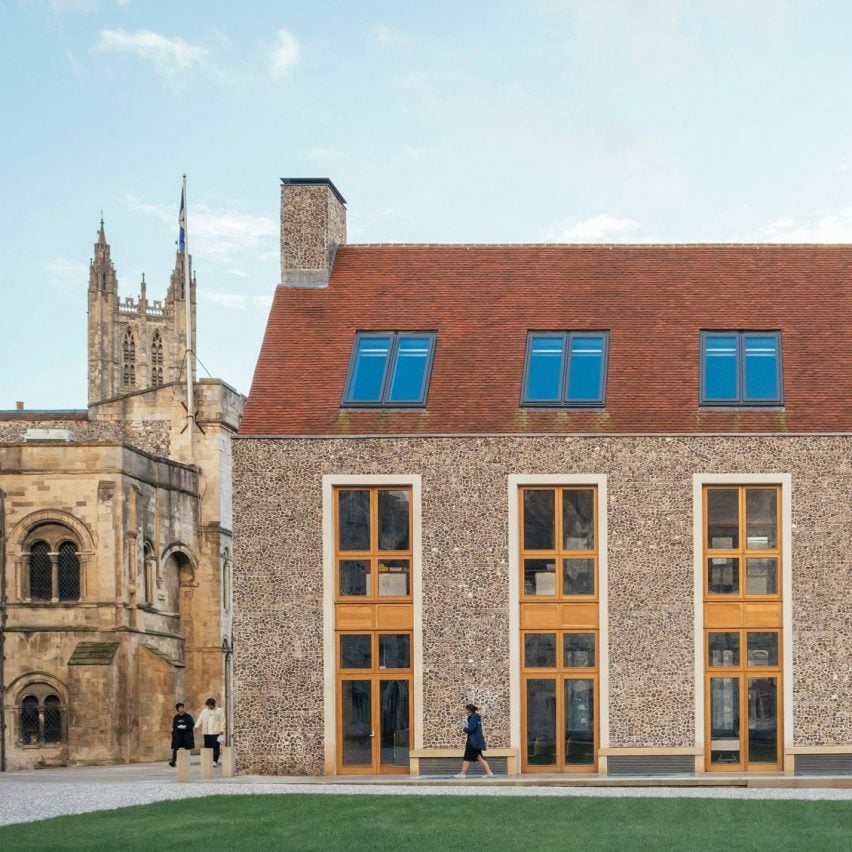 Flint clad school building